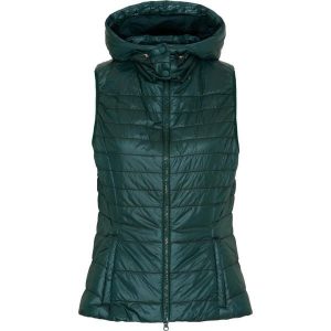 Damska kurtka bez rękawów z kapturem Equipage Valencia. Zielone kurtki EQUIPAGE, bez wzorów, z puchu, z kapturem. Za 424,00 zł.