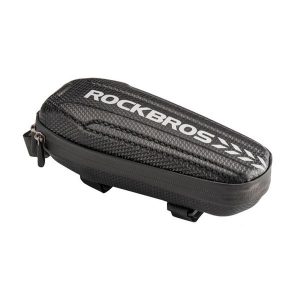 Sakwa na ramę rowerową Rockbros B61 (1,5l). Czarne torebki klasyczne ROCKBROS, bez wzorów, bez dodatków. Za 60,00 zł.