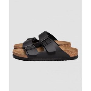 Klapki Birkenstock Arizona Nero Dorosłych. Brązowe klapki Birkenstock, bez wzorów, z materiału, bez obcasa. Za 390,00 zł.
