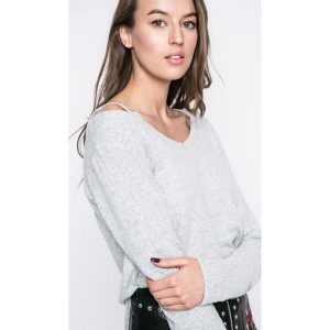 Haily's - Sweter Sunny. Szare swetry klasyczne marki Haily's, z dzianiny, z dekoltem w łódkę. W wyprzedaży za 59,90 zł.