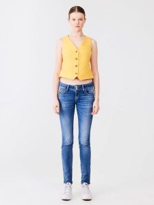 LTB Dżinsy - Slim fit - w kolorze niebieskim rozmiar: W33/L36. Niebieskie jeansy LTB, z aplikacjami, ze skóry. Za 118,56 zł.