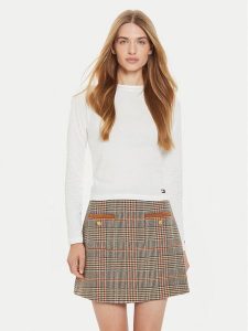 Tommy Hilfiger Bluzka UW0UW05636 Écru Regular Fit. Bluzki TOMMY HILFIGER, s, bez wzorów, z bawełny, bez kołnierzyka, bez ramiączek. Za 159,99 zł.