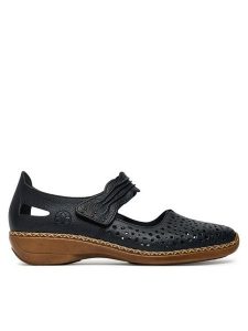 Rieker Półbuty CEO-41399-14 Granatowy. Niebieskie półbuty Rieker, bez wzorów, ze skóry, bez obcasa, na płaskiej podeszwie, bez zapięcia. Za 319,99 zł.