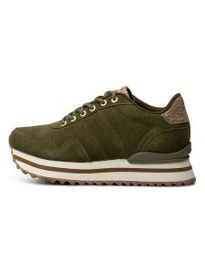 WODEN Skórzane sneakersy "Nora III Suede" w kolorze khaki rozmiar: 39. Brązowe trampki Woden, bez wzorów, z materiału, bez zapięcia. Za 206,42 zł.