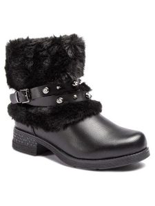 Jenny Fairy Botki WS2726-03 Czarny. Czarne botki Jenny Fairy, bez wzorów, ze skóry, bez obcasa, na płaskiej podeszwie, bez zapięcia. Za 62,99 zł.