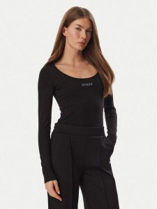 Guess Body V6BP12 K6916 Czarny Slim Fit. Czarne body i gorsety Guess, z aplikacjami, z bawełny. Za 214,99 zł.