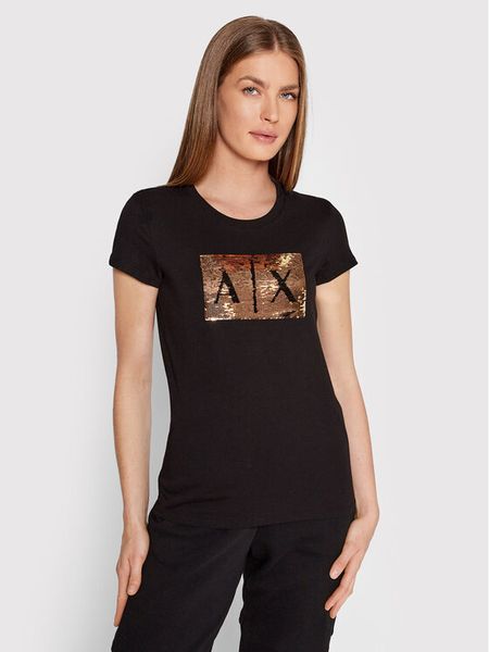Armani Exchange T-Shirt 8NYTDL YJ73Z 6231 Czarny Slim Fit. Czarne t-shirty Armani Exchange, s, bez wzorów, z bawełny, bez kołnierzyka, bez ramiączek. Za 176,99 zł.