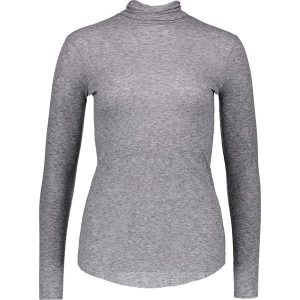 Koszulka w kolorze szarym. Szare bluzki marki Benetton, z wełny, z golfem, z długim rękawem. W wyprzedaży za 36,95 zł.