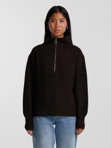 Pieces Sweter w kolorze brązowym rozmiar: XS. Brązowe swetry oversize Pieces, xs, bez wzorów, bez ramiączek. Za 60,73 zł.