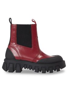Tommy Jeans Sztyblety Tjw Chunky Chelsea Mix Material EN0EN02375 Czerwony. Czerwone botki Tommy Jeans, bez wzorów, z jeansu, bez obcasa, na płaskiej podeszwie, bez zapięcia. Za 499,99 zł.