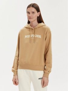 Tommy Hilfiger Bluza Monotype Flock WW0WW41236 Beżowy Relaxed Fit. Brązowe bluzy TOMMY HILFIGER, l, bez wzorów, z bawełny, bez kaptura. Za 379,99 zł.