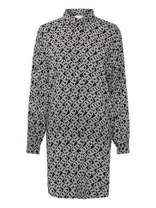 Kaffe Tunika "Lena" w kolorze czarno-białym rozmiar: 36. Czarne tuniki Kaffe, bez wzorów, ze lnu, bez kołnierzyka, bez ramiączek. Za 87,40 zł.