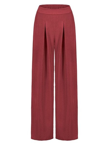 Sublevel Spodnie w kolorze czerwonym rozmiar: L. Czerwone spodnie z wysokim stanem Sublevel, bez wzorów, z materiału, z podwyższonym stanem. Za 130,81 zł.