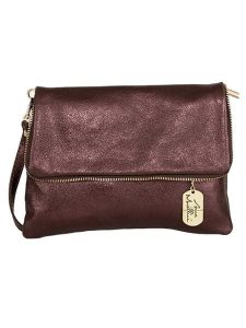 Anna Morellini Skórzana kopertówka "Giustina" w kolorze ciemnobrązowym - 28 x 20 x 2 cm rozmiar: onesize. Brązowe torebki wieczorowe Anna Morellini, bez wzorów, z materiału, przez ramię, bez dodatków. Za 173,99 zł.