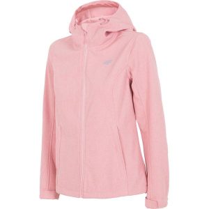 Softshell damski SFD001 - jasny róż melanż. Czerwone kurtki marki 4f, na lato, melanż, z materiału. W wyprzedaży za 199,99 zł.