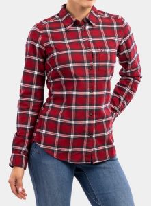 Koszula flanelowa damska Fjallraven Ovik Flannel Shirt. Czerwone koszule Fjällräven, s, bez wzorów, z bawełny, bez kołnierzyka, bez ramiączek. Za 494,60 zł.