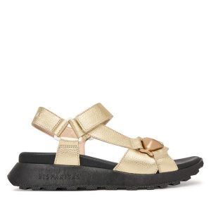 Sandały Hispanitas. Żółte sandały Hispanitas, bez wzorów, bez obcasa, na płaskiej podeszwie, bez zapięcia. Za 549,99 zł.