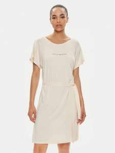 Emporio Armani Sukienka codzienna 262728 4R314 00856 Écru Regular Fit. Sukienki Emporio Armani, na co dzień, m, bez wzorów, z wiskozy, bez kołnierzyka, bez ramiączek, proste. Za 569,99 zł.