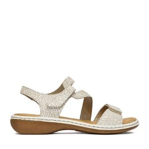 Sandały Rieker. Brązowe sandały Rieker, bez wzorów, bez obcasa, na płaskiej podeszwie, bez zapięcia. Za 319,99 zł.