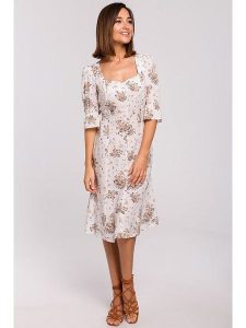 Stylove Sukienka w kolorze białym rozmiar: XL. Białe sukienki Stylove, xl, bez wzorów, bez kołnierzyka, bez ramiączek, midi. Za 77,95 zł.