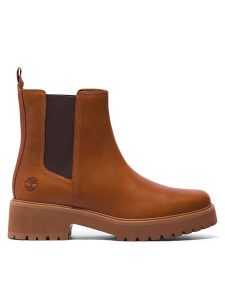 Timberland Sztyblety Carnaby Cool Basic Chlsea TB0A41E6F131 Brązowy. Brązowe botki Timberland, bez wzorów, ze skóry, bez obcasa, na płaskiej podeszwie, bez zapięcia. Za 559,99 zł.