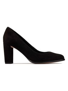 Clarks Skórzane czółenka w kolorze czarnym rozmiar: 39,5. Czarne czółenka Clarks, bez wzorów, bez obcasa, bez zapięcia. Za 135,49 zł.