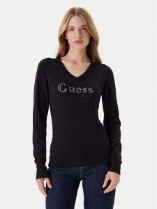 Guess Sweter W5YR24 Z2NQ2 Czarny Regular Fit. Czarne swetry klasyczne Guess, xl, z wiskozy, bez kołnierzyka. Za 249,99 zł.