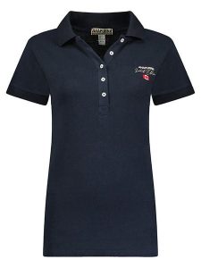 ANAPURNA Koszulka polo "Kelodana" w kolorze granatowym rozmiar: XXL. Niebieskie bluzki ANAPURNA, xxl, bez wzorów, z bawełny, bez kołnierzyka, bez ramiączek. Za 83,42 zł.