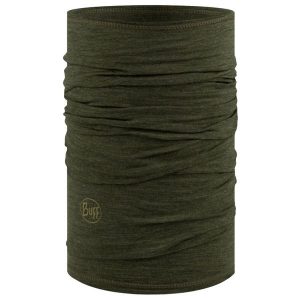 Chusta Buff Merino Wool Lightweight Solid Bark. Zielone apaszki i chusty Buff, bez wzorów, z wełny, sportowe. Za 87,99 zł.