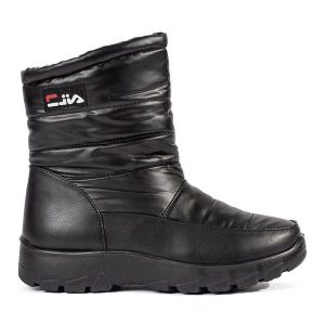 Czarne śniegowce damskie. Czarne buty zimowe bez obcasa, bez zapięcia. Za 166,74 zł.