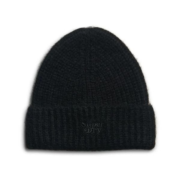 Czapka damska Superdry Rib. Czarne czapki Superdry, bez wzorów, z dzianiny. Za 119,70 zł.
