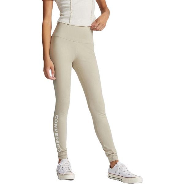 Legginsy damskie Converse Wordmark. Brązowe legginsy Converse, bez wzorów, z bawełny. Za 190,00 zł.