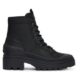 Trapery Pepe Jeans. Czarne buty zimowe Pepe Jeans, z jeansu, bez obcasa, bez zapięcia. Za 499,99 zł.