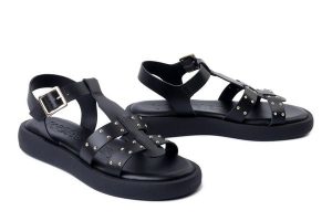 WONDERS AB-1567 negro, sandały damskie. Czarne sandały Wonders, bez wzorów, bez obcasa, bez zapięcia. Za 509,50 zł.