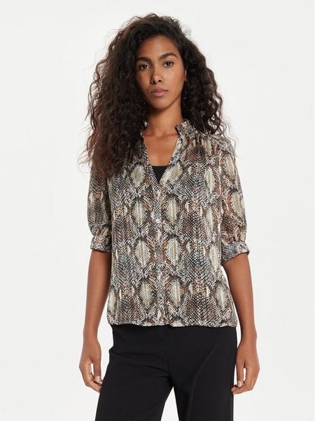 Morgan Koszula 242-CLIPA.F Brązowy Regular Fit. Brązowe koszule Morgan, bez wzorów, z syntetyku, bez kołnierzyka, bez ramiączek. Za 169,99 zł.