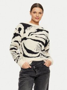 Morgan Sweter 242-MZOU Beżowy Regular Fit. Brązowe swetry klasyczne Morgan, xs, z syntetyku, bez kołnierzyka. Za 209,99 zł.