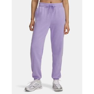 Spodnie dresowe damskie Under Armour Rival Terry Jogger. Fioletowe spodnie dresowe Under Armour, bez wzorów, z dresówki. Za 199,99 zł.