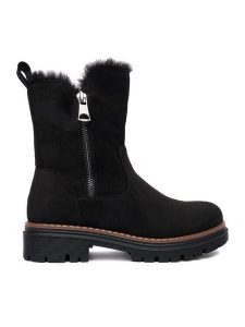 Clara Barson Botki CEO-WS6382-01 Czarny. Czarne botki Clara Barson, bez wzorów, z materiału, bez obcasa, na płaskiej podeszwie, bez zapięcia. Za 179,99 zł.