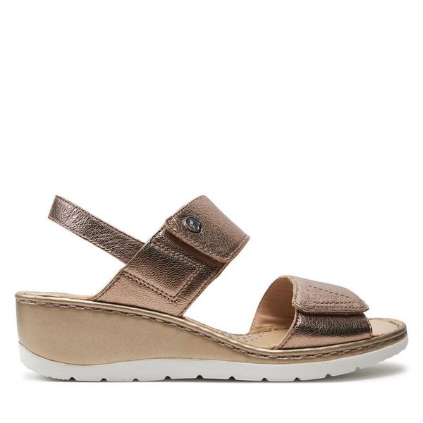 Sandały Caprice. Żółte sandały Caprice, bez wzorów, bez obcasa, na koturnie, bez zapięcia. Za 229,99 zł.