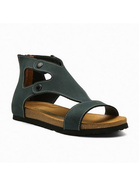 Comfortfusse Skórzane sandały "Vera" w kolorze granatowym rozmiar: 41. Niebieskie sandały Comfortfüße, bez wzorów, z nubiku, z otwartym noskiem, bez obcasa, bez zapięcia. Za 226,77 zł.