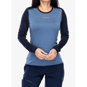 Bluza termoaktywna damska La Sportiva Tour Long Sleeve. Niebieskie bluzy La Sportiva, na zimę, l, bez wzorów, bez kaptura. Za 341,45 zł.