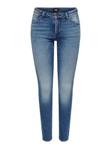 ONLY Dżinsy "Carmen" - Skinny fit - w kolorze niebieskim rozmiar: W25/L32. Niebieskie jeansy ONLY, z aplikacjami, ze skóry. Za 61,75 zł.