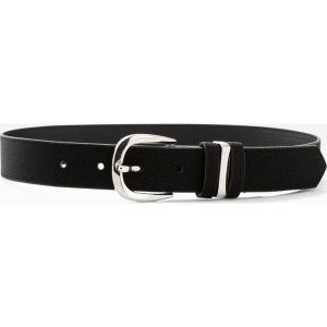 Pasek. Czarne paski bonprix, bez wzorów, ze skóry, eleganckie. Za 39,99 zł.