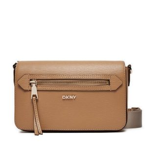 Torebka DKNY. Brązowe listonoszki DKNY, bez wzorów, bez dodatków. Za 699,99 zł.