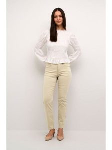 Kaffe Dżinsy - Slim fit - w kolorze beżowym rozmiar: W33/L30. Brązowe jeansy Kaffe, z aplikacjami, ze skóry. Za 158,10 zł.