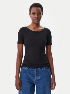 Tommy Hilfiger T-Shirt WW0WW37866 Czarny Slim Fit. Czarne t-shirty TOMMY HILFIGER, xxl, bez wzorów, z wiskozy, bez kołnierzyka, bez ramiączek. Za 169,99 zł.