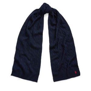 Szalik Polo Ralph Lauren. Niebieskie szaliki Polo Ralph Lauren, bez wzorów. Za 429,99 zł.