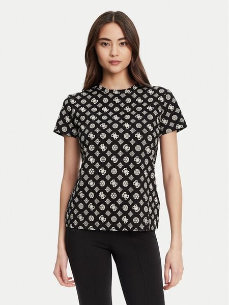 Guess T-Shirt V5YI04 I3Z14 Czarny Regular Fit. Czarne t-shirty Guess, s, z aplikacjami, z bawełny, bez kołnierzyka, bez ramiączek. Za 139,99 zł.