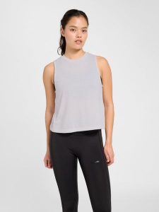 Damski tank top Hummel Mt Vanja. Białe topy Hummel, xl, z aplikacjami, z bawełny, klasyczne, bez kołnierzyka, bez ramiączek. Za 181,00 zł.