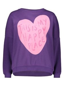 Miss goodlife Bluza "This is my happy place" w kolorze fioletowym rozmiar: S. Różowe bluzy miss goodlife, s, bez wzorów, z bawełny, bez kaptura. Za 184,46 zł.